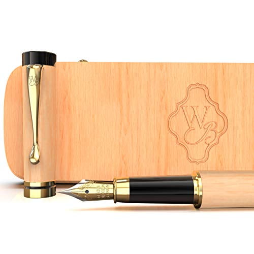 Reusable Bamboo Fountain Pen Smooth Writing Souvenir Collectible Beige 